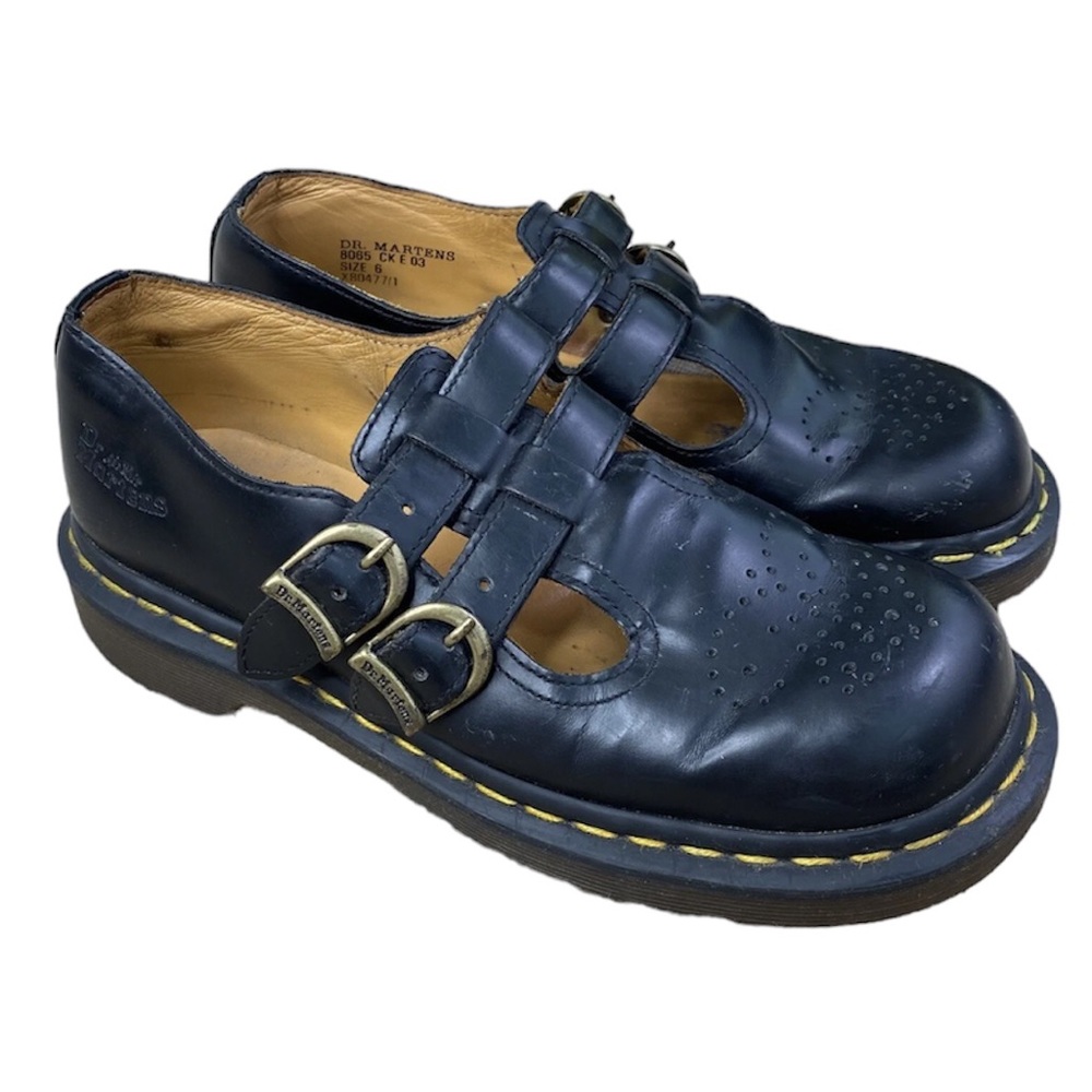 Dr. Martens Black Double-Buckle Mary Jane Shoes